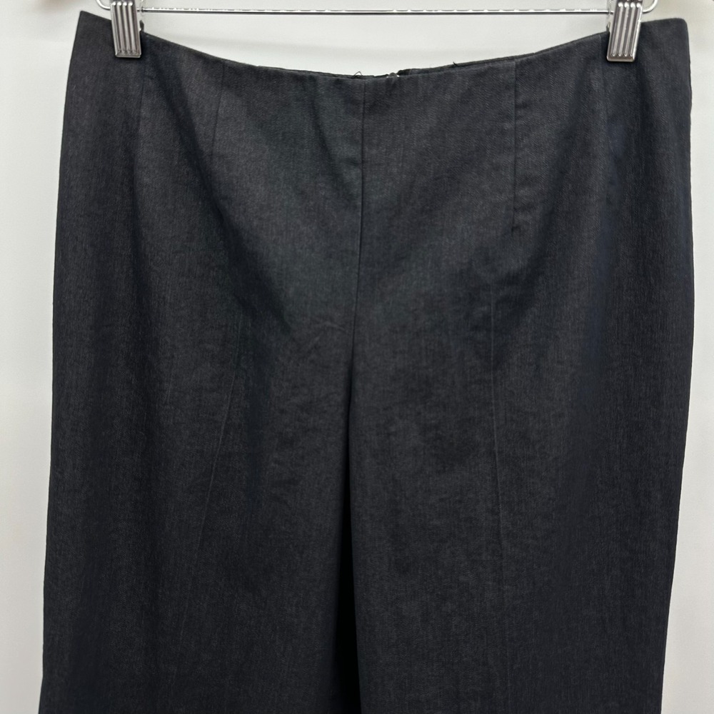 Sheri Martin Dress Pants Womens 10P Dark‎ Gray Stretch Zip Fly Wide-Leg Formal